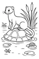 Weasel Watches from a Turtle Raft