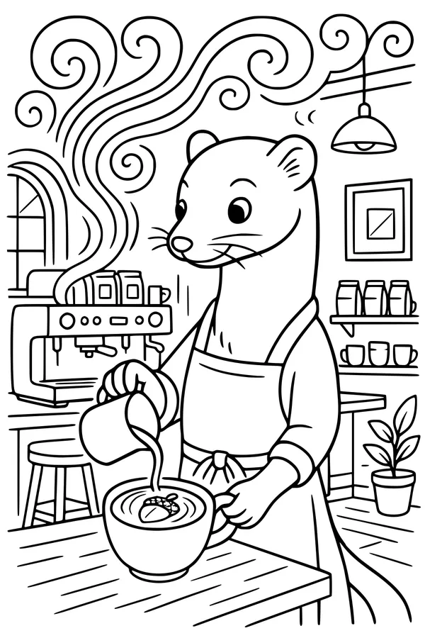 Barista Weasel’s Swirly Steaming Surprise
