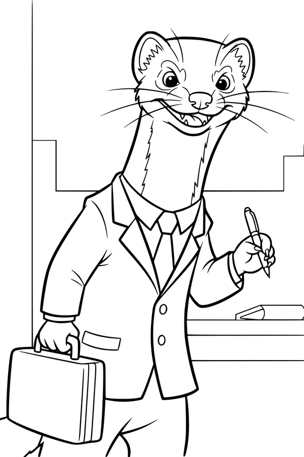 Mr. Weasel Heads to the Office