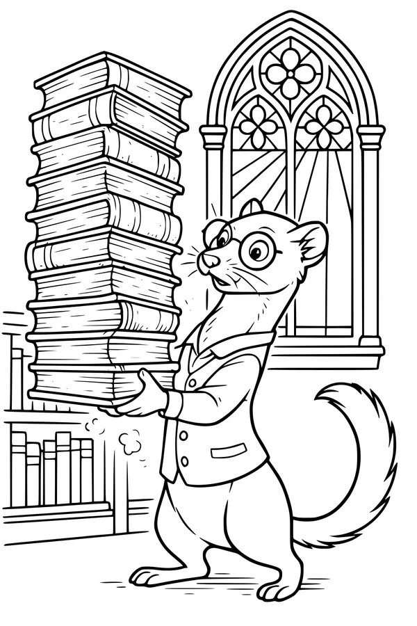 Professor Weasel and the Tower of Books