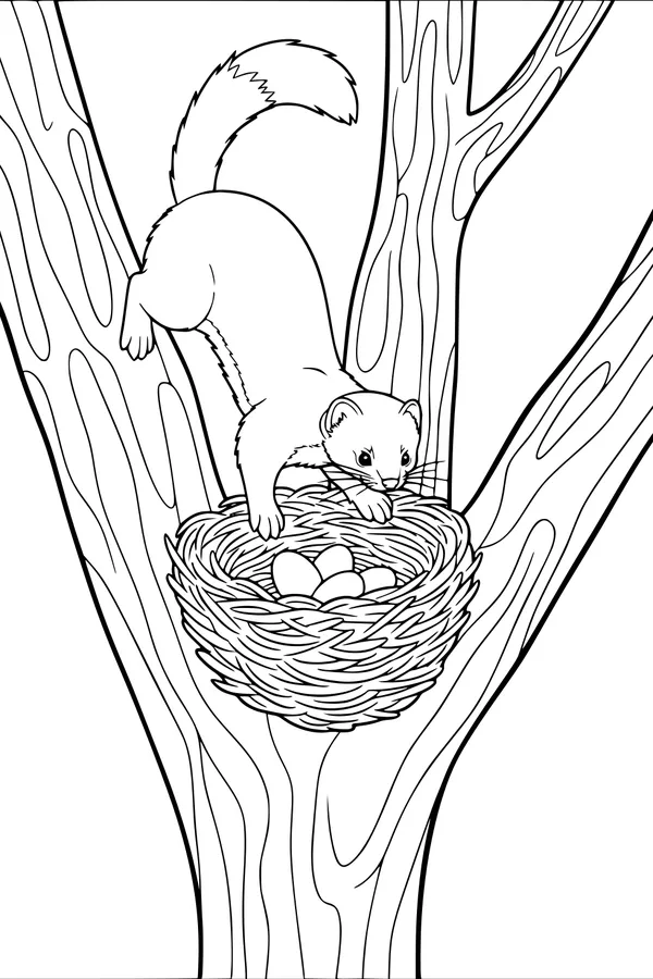 Weasel Peeks at the Secret Nest
