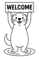Otter Holds a Big Welcome Sign
