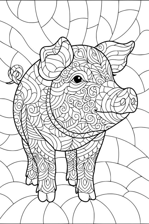 Swirly Patterns on Penny the Pig