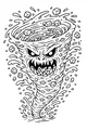 Free Kraken Sea Monster Coloring Page - Cartoon Whirlpool Vortex (Printable PDF)