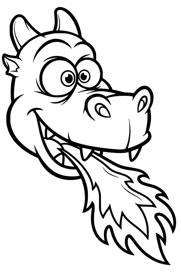 Grinning Dragon With Whooshy Flames