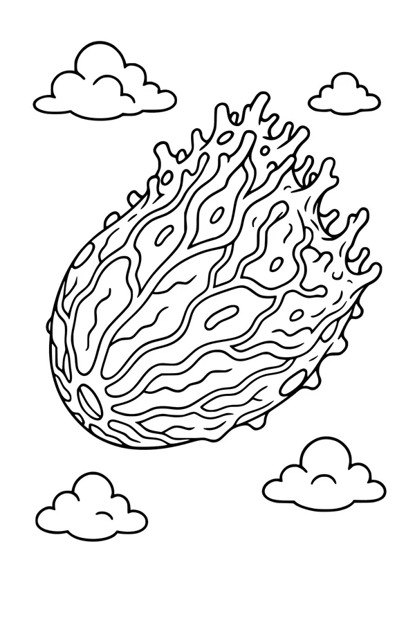Wiggly UFO Over Fluffy Clouds