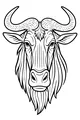 Wildebeest with Curly Horns