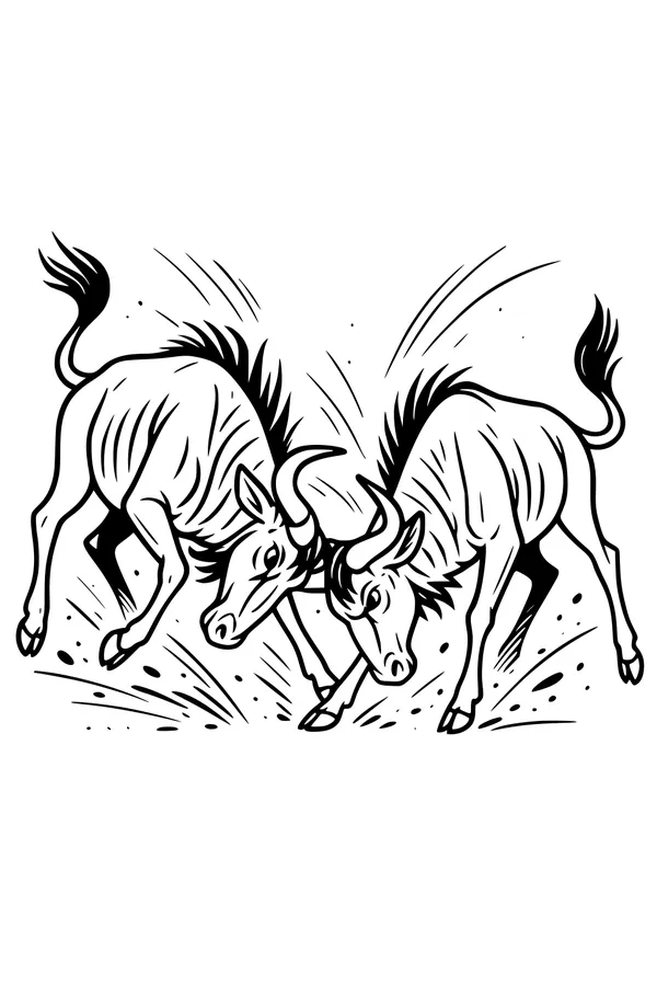 Dust-Dancing Wildebeest Duel