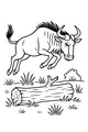 Wildebeest Leap Over the Log