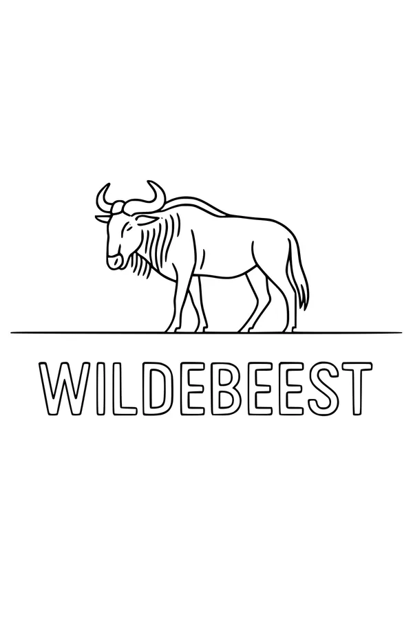Wildebeest with Curvy Horns