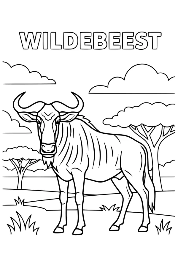 Gnu on the Breezy Savanna