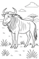 Wildebeest Watches the Savannah Grasses