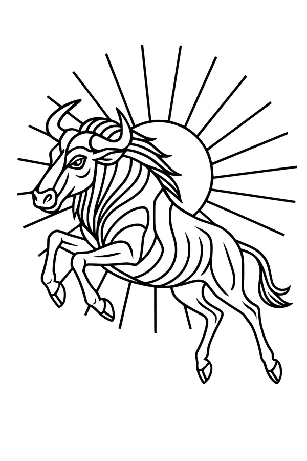 Sunburst Leap of the Wildebeest