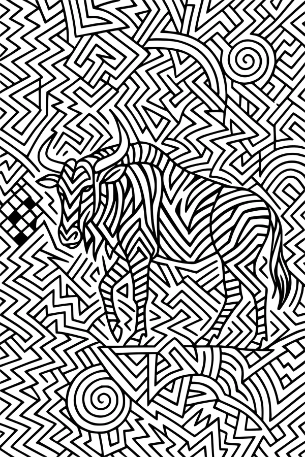 Wildebeest in Zigzag Savanna