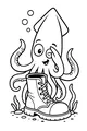 Free Kraken Coloring Page - Friendly Sea Monster With Boot (Printable PDF)