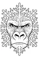 Frosty Gorilla in the Snowflake Forest