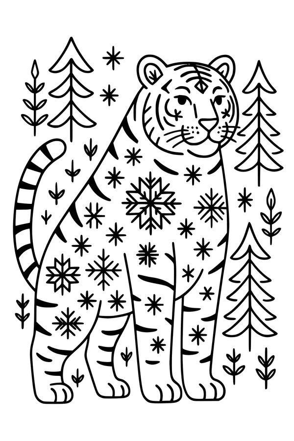 Snowflake Stripes in the Winter Woods