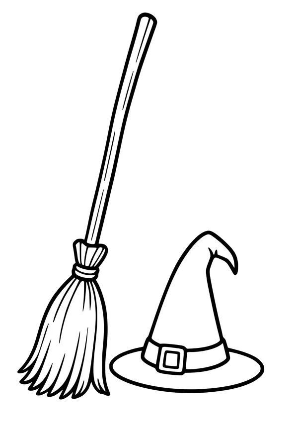 Hat and Broom Before Midnight