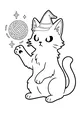 Witchy Kitten and Floating Yarn
