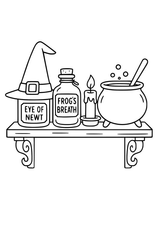 Witch's Shelf of Bubbly Secrets