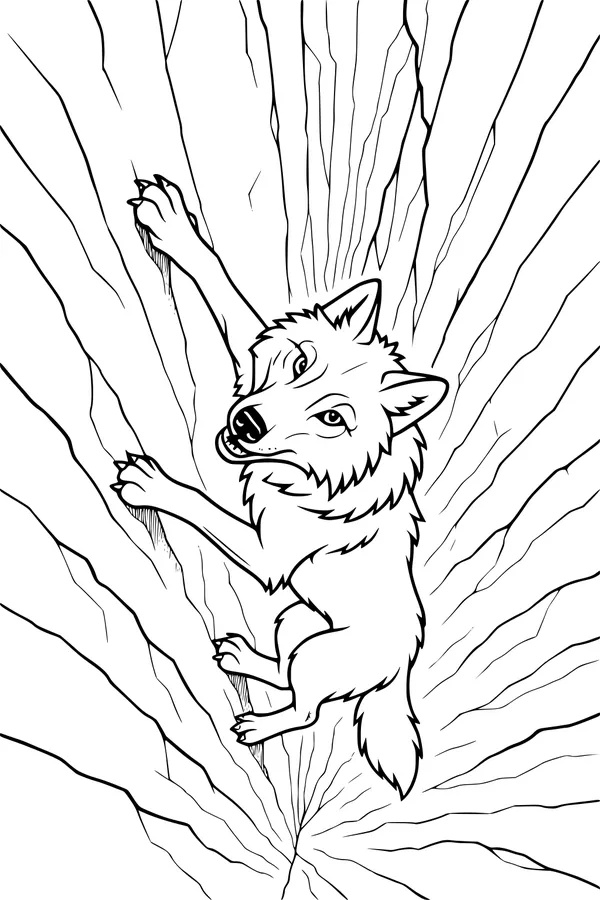 Brave Wolf on the Windy Cliff