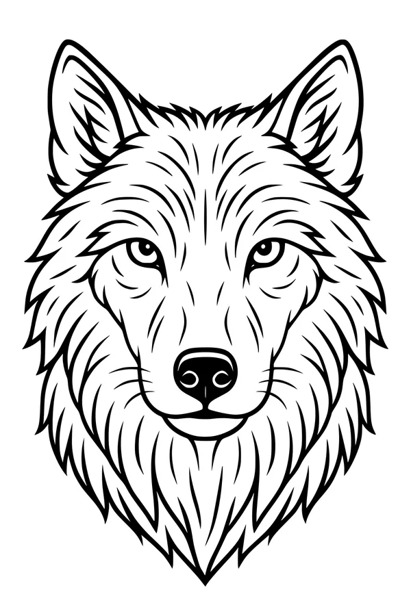 Steady Gaze Wolf Portrait