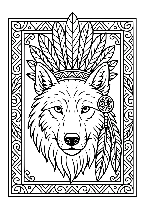 Feather-Crowned Forest Wolf