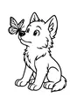 Wolf Pup Meets a Butterfly