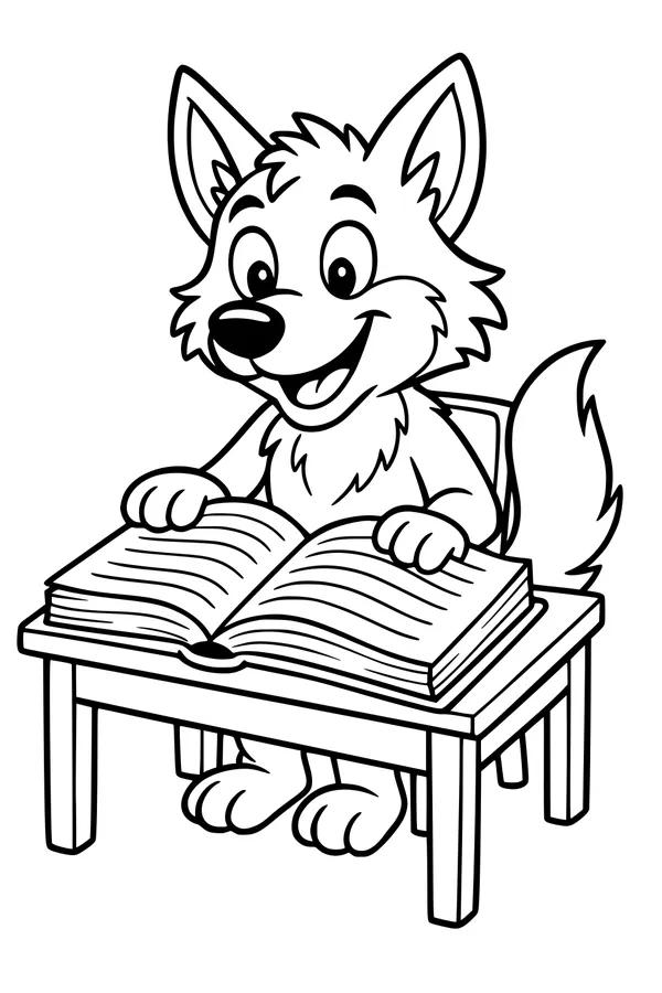 Wolf Pup Reading Time