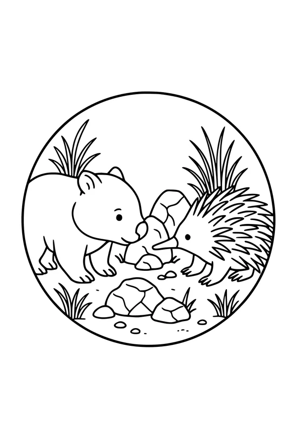 Bush Buddies: Wombat and Echidna