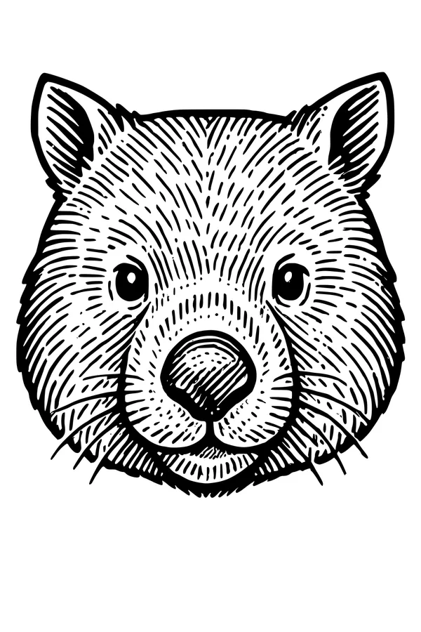 Nose Boop Wombat Portrait