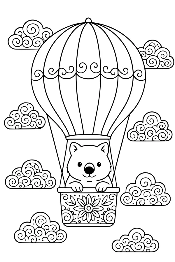 Wally Wombat Rides the Sky Balloon