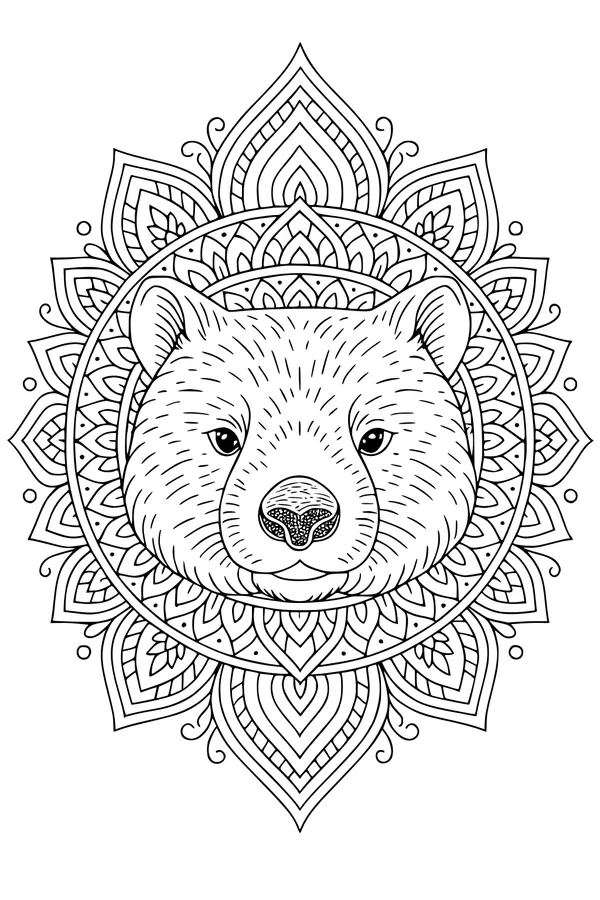 Wombat in a Leafy Crown