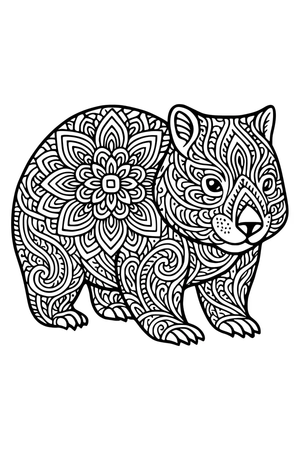 Whirly Wombat in Leafy Swirls