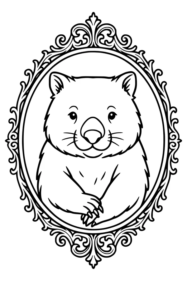 Wally Wombat in a Fancy Frame