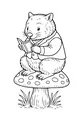 Wally Wombat Reads on a Mushroom