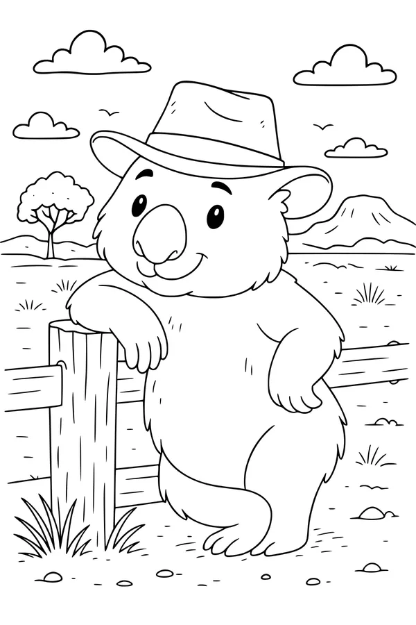 Outback Wombat Tips His Hat