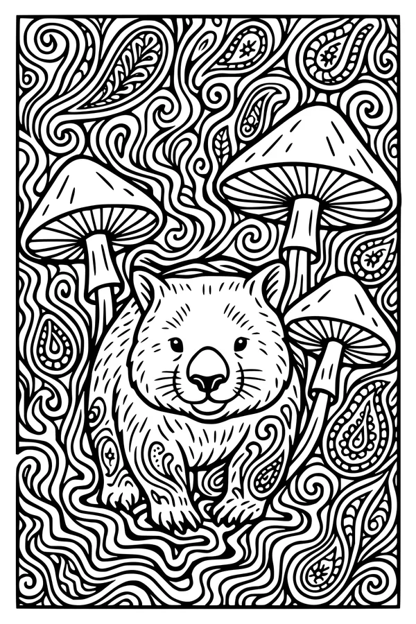 Wombat in the Mushroom Whirl