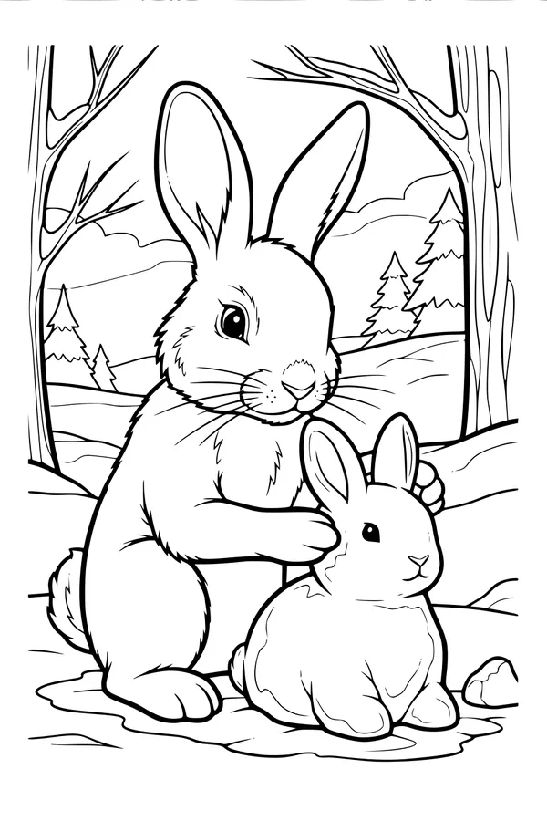 Bunny Hugs in the Winter Woods