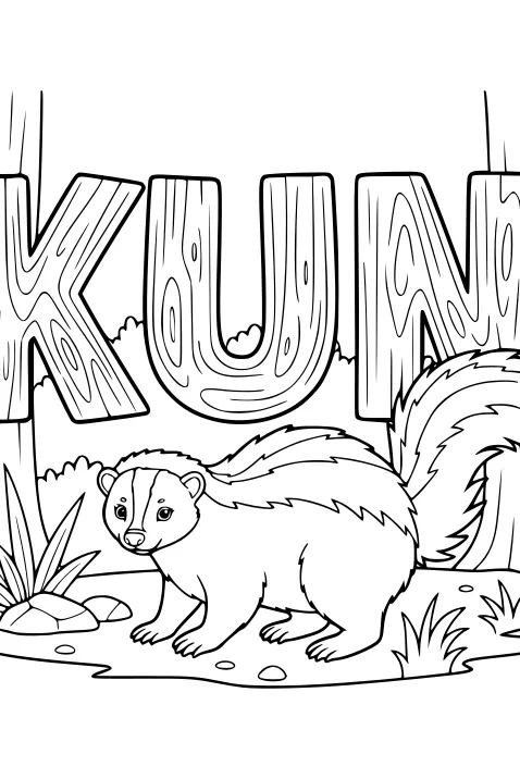 Forest Skunk and the Big Stripe Letters