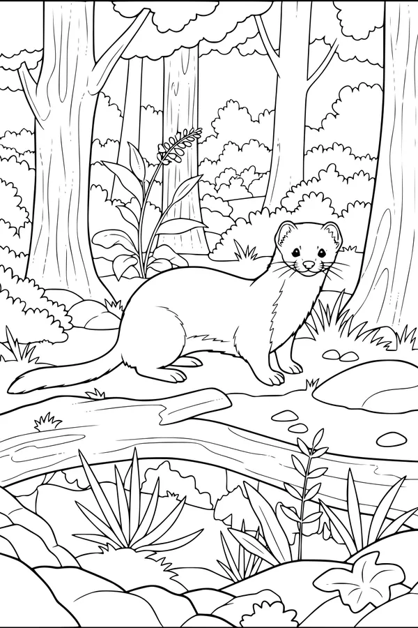 Sunny Morning with a Forest Weasel