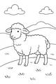 Fluffy Friend on a Sunny Hill