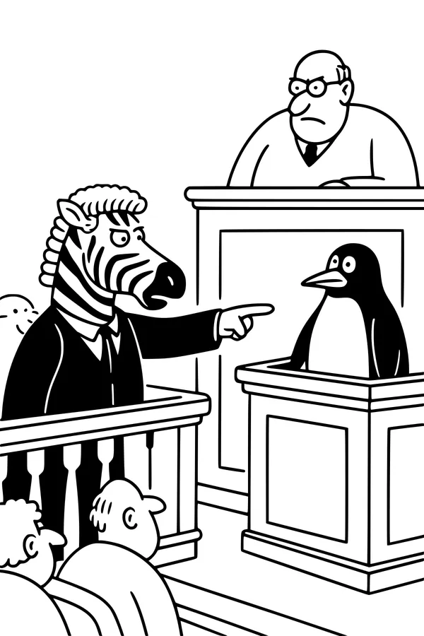 Zebra Lawyer and the Penguin Witness