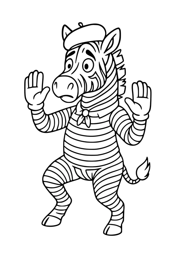 Ziggy the Beret-Wearing Mime Zebra