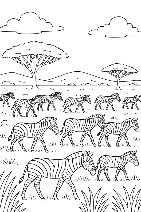 Parade of Stripes on the Savanna