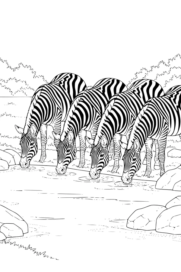 Thirsty Stripes at the Watering Hole