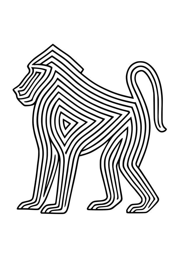 Bouncing Baboon with Zigzag Stripes