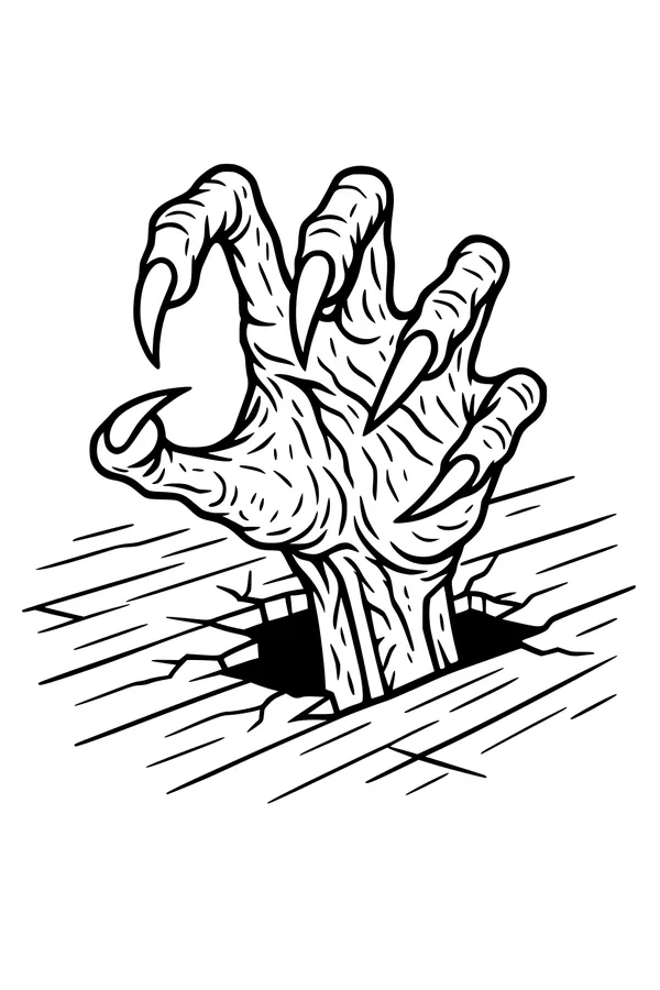 Zombie Hand Pops Through Floorboards
