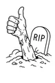 Graveyard Thumbs-Up Surprise