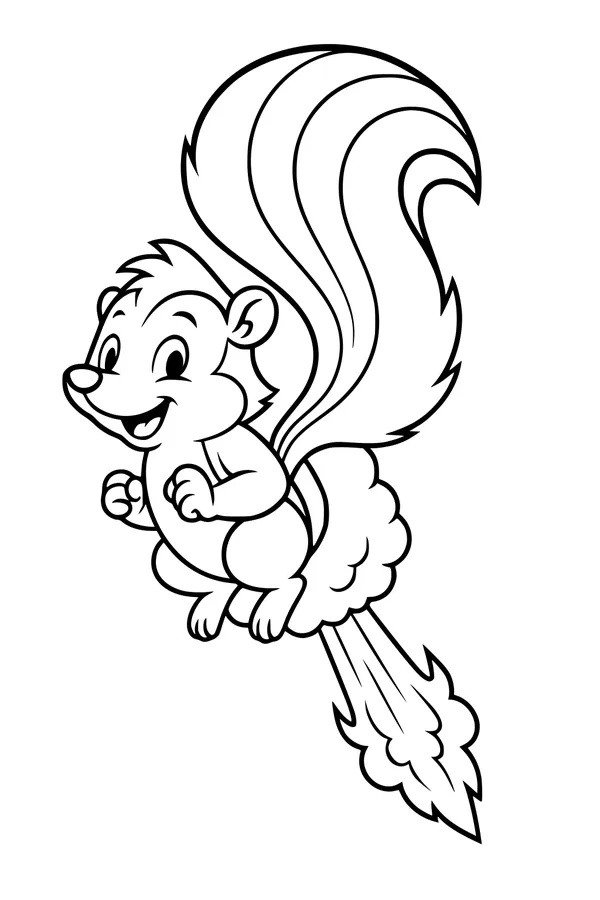 Sky-High Skunk Takes Off with a Smile